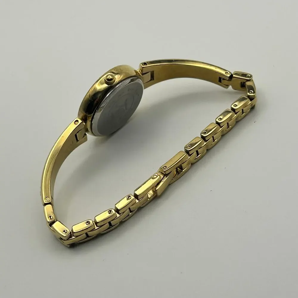 Armitron Now Gold Tone Crystal Bezel Mother Pearl Women’s Watch New Battery